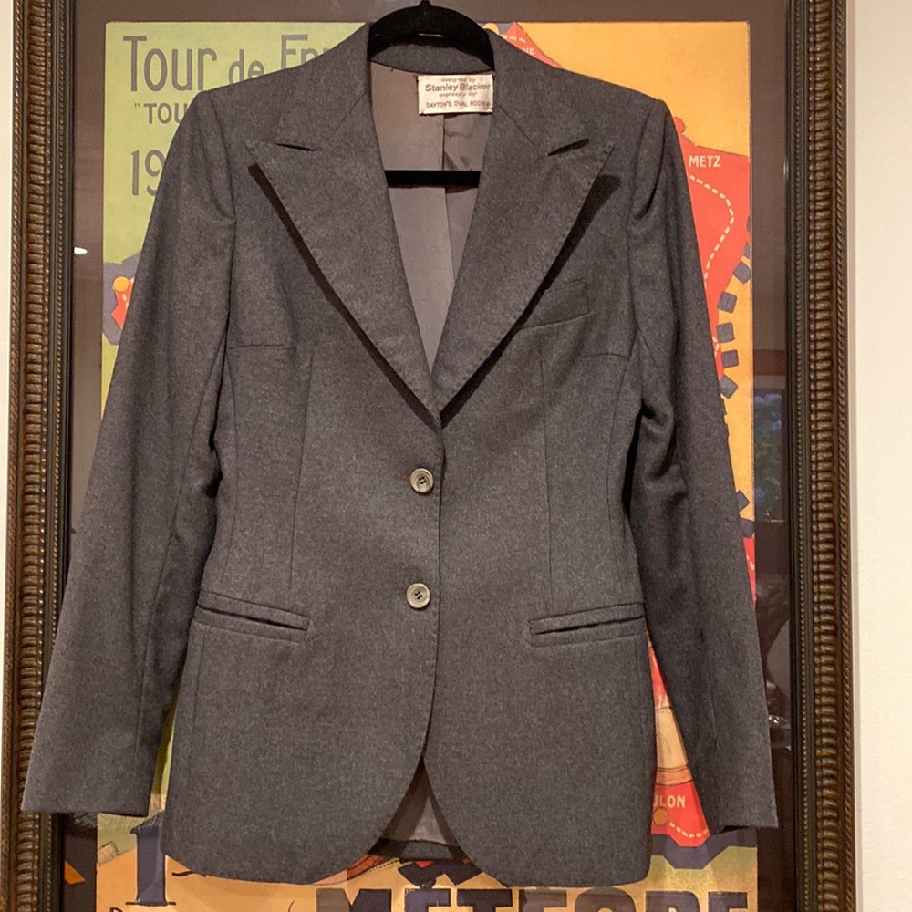 Vintage Stanley Blacker Gray Wool Jacket.  Size 2